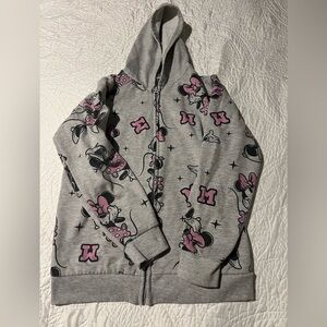 Disney Grey Zip-Up Hoodie with Pink Minnie Mouse Accents